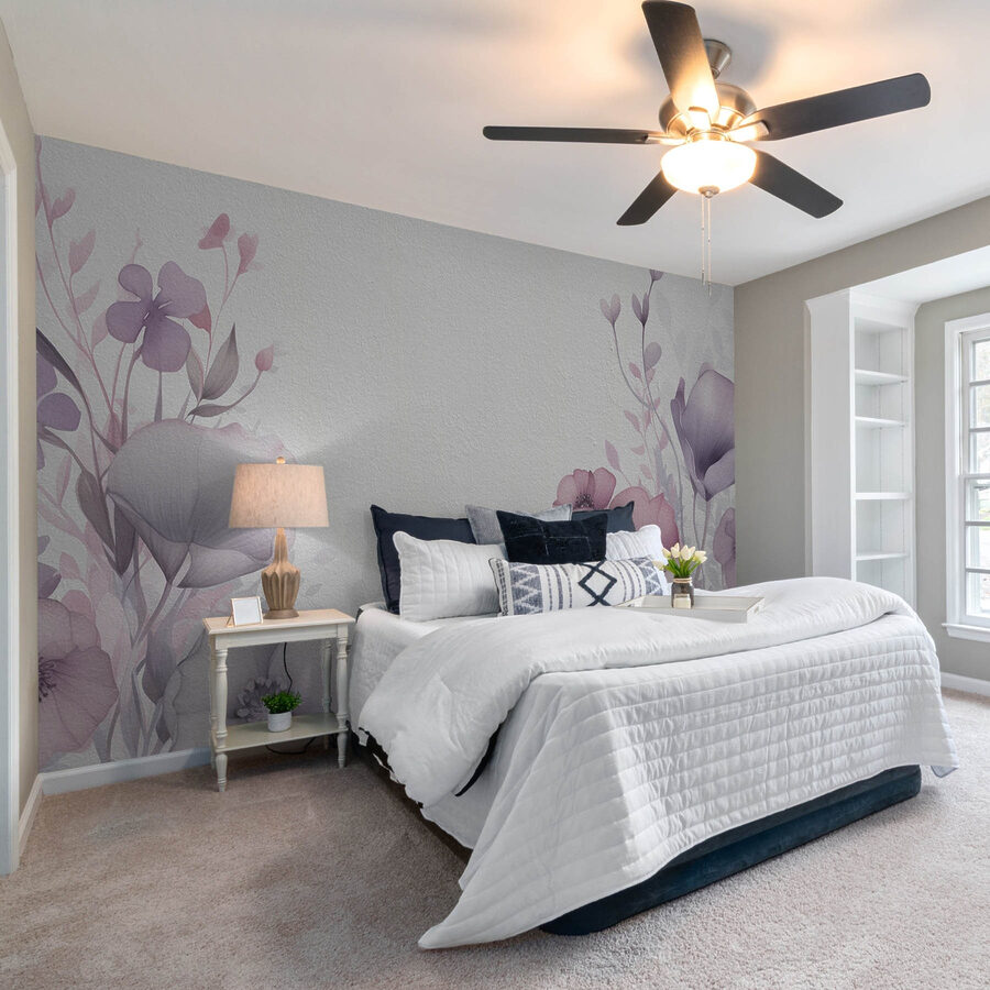 Wall murals Painting of flowers on a white surface - Image 2