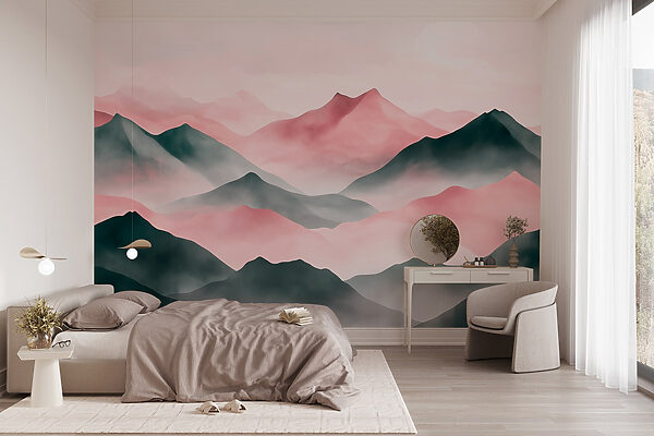 Mountain range with fog