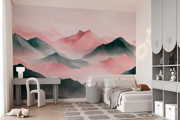 Mountain range with fog