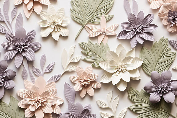 Group of flowers and leaves Group of flowers and leaves