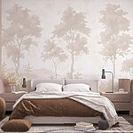 Wall mural Group of trees in a snowy landscape
