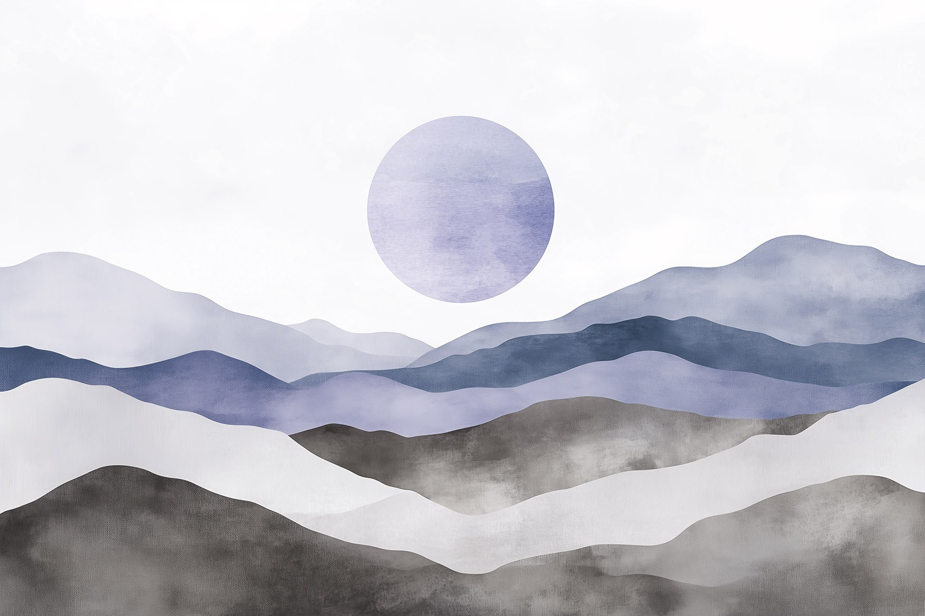 Landscape with mountains and a sun Landscape with mountains and a sun