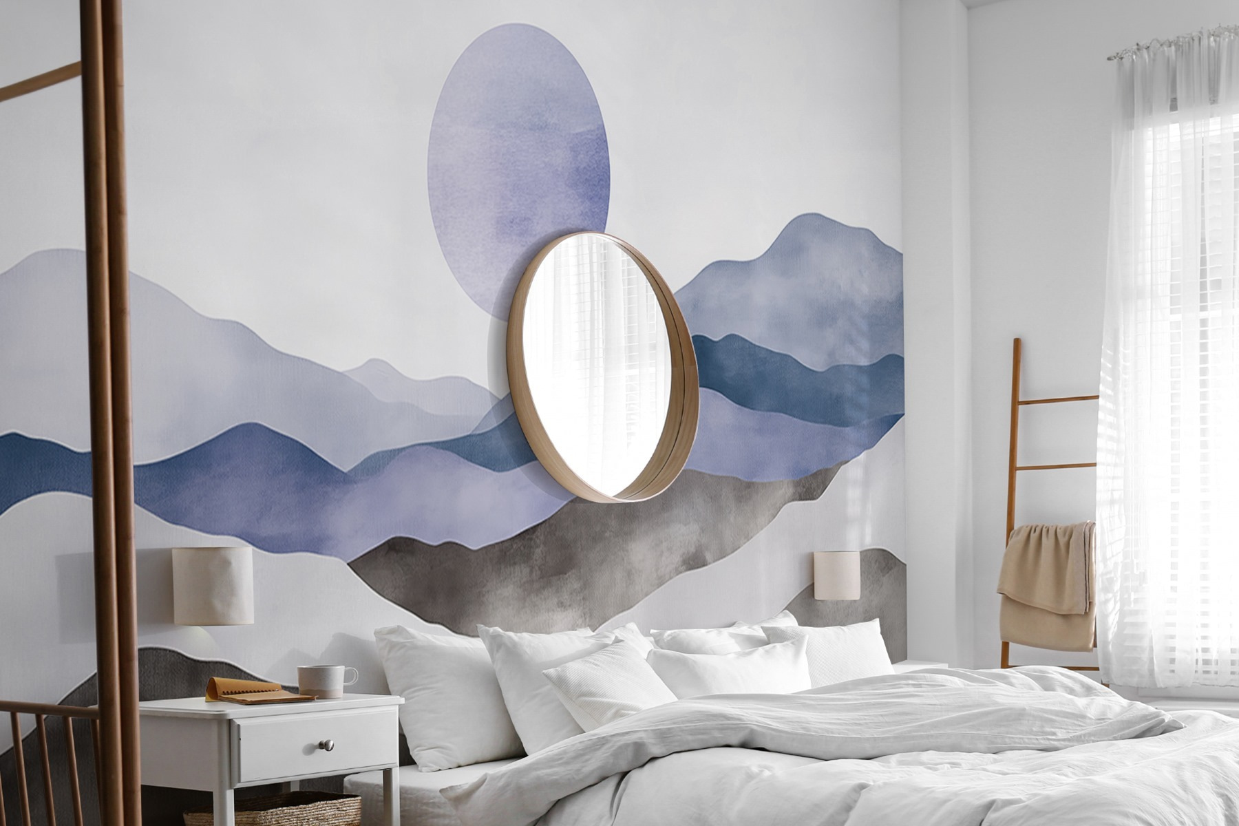 Landscape with mountains and a sun Landscape with mountains and a sun