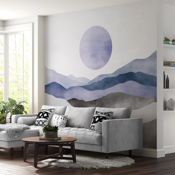 Landscape with mountains and a sun Landscape with mountains and a sun