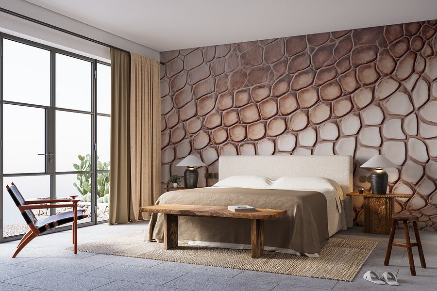 Wall murals Textured reptilian skin pattern close-up.