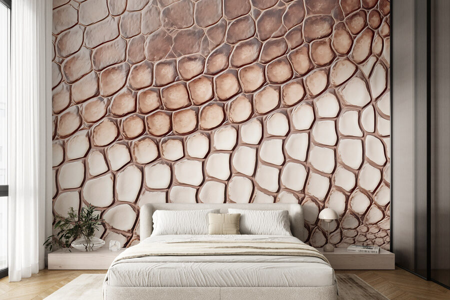 Wall murals Textured reptilian skin pattern close-up. - Image 3