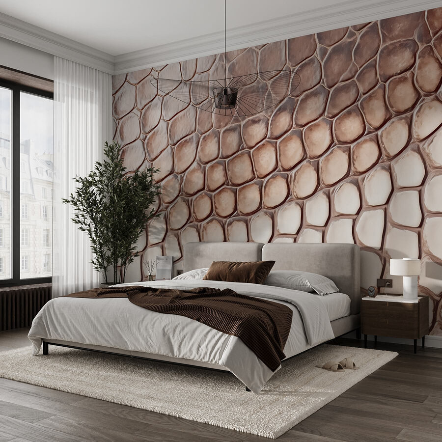 Wall murals Textured reptilian skin pattern close-up. - Image 4