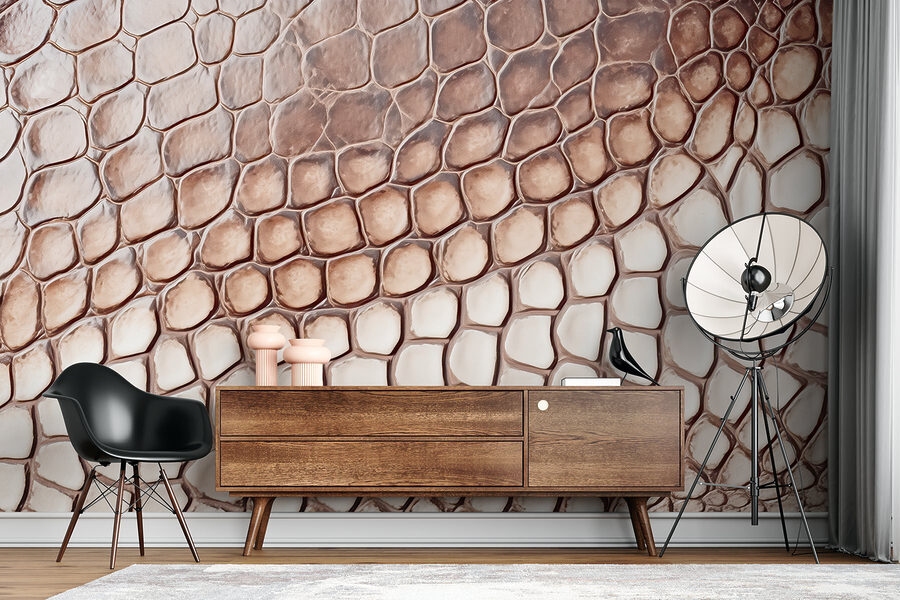 Wall murals Textured reptilian skin pattern close-up. - Image 6