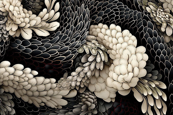 Intricate floral design in neutral tones Intricate floral design in neutral tones