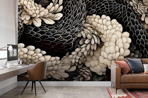 Intricate floral design in neutral tones Intricate floral design in neutral tones