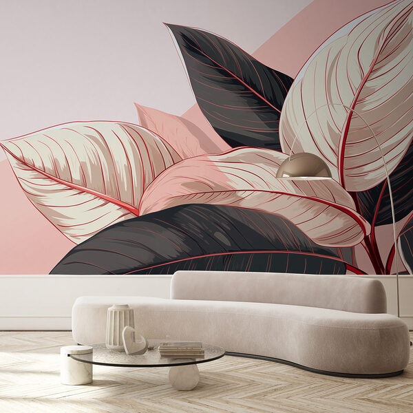 Lush leaves in soft pastel tones Lush leaves in soft pastel tones