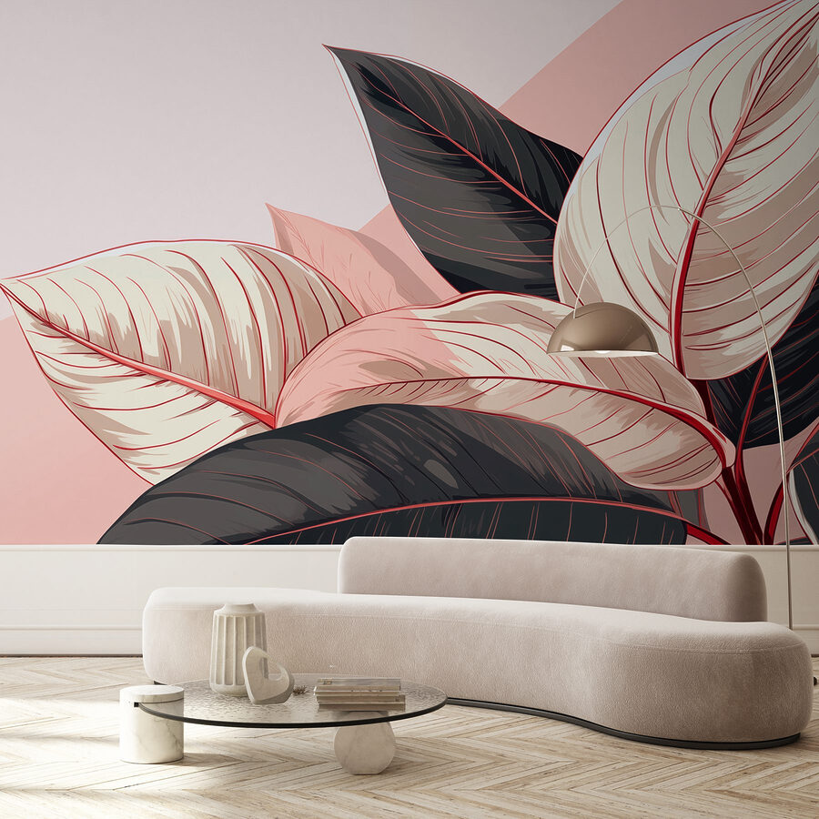Lush leaves in soft pastel tones Lush leaves in soft pastel tones