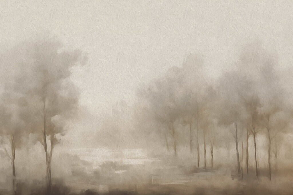 Foggy landscape with trees Foggy landscape with trees