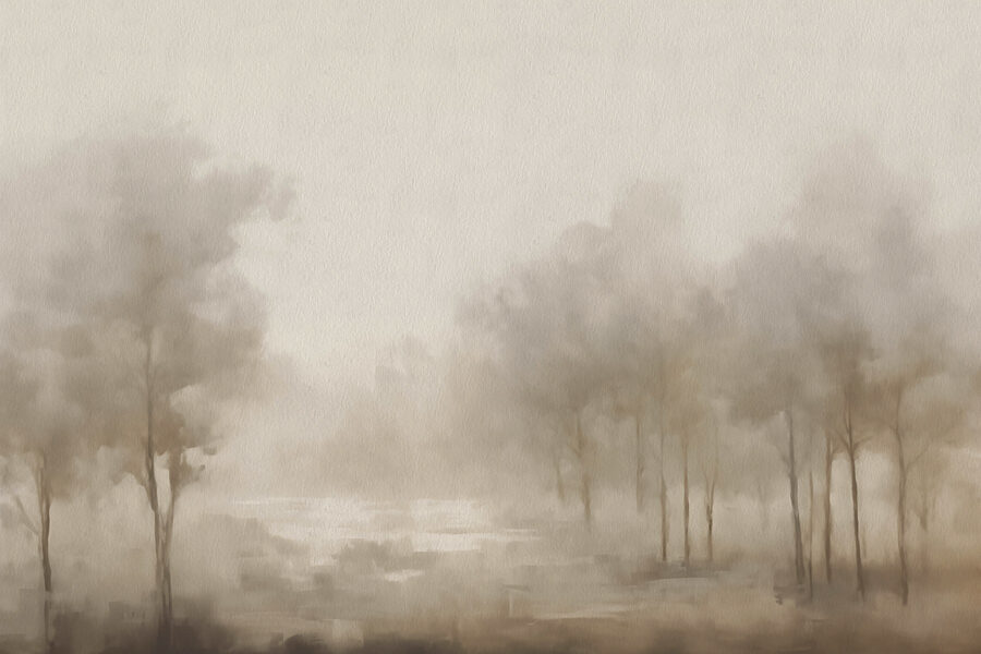 Foggy landscape with trees Foggy landscape with trees