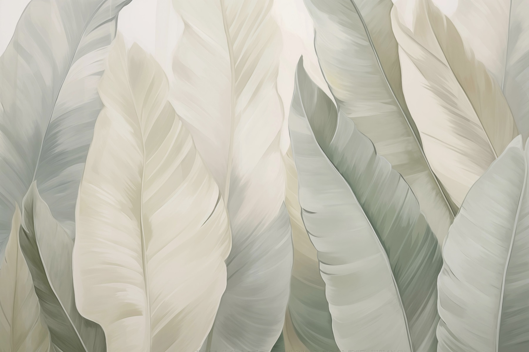 Soft green leaves in gentle layers Soft green leaves in gentle layers