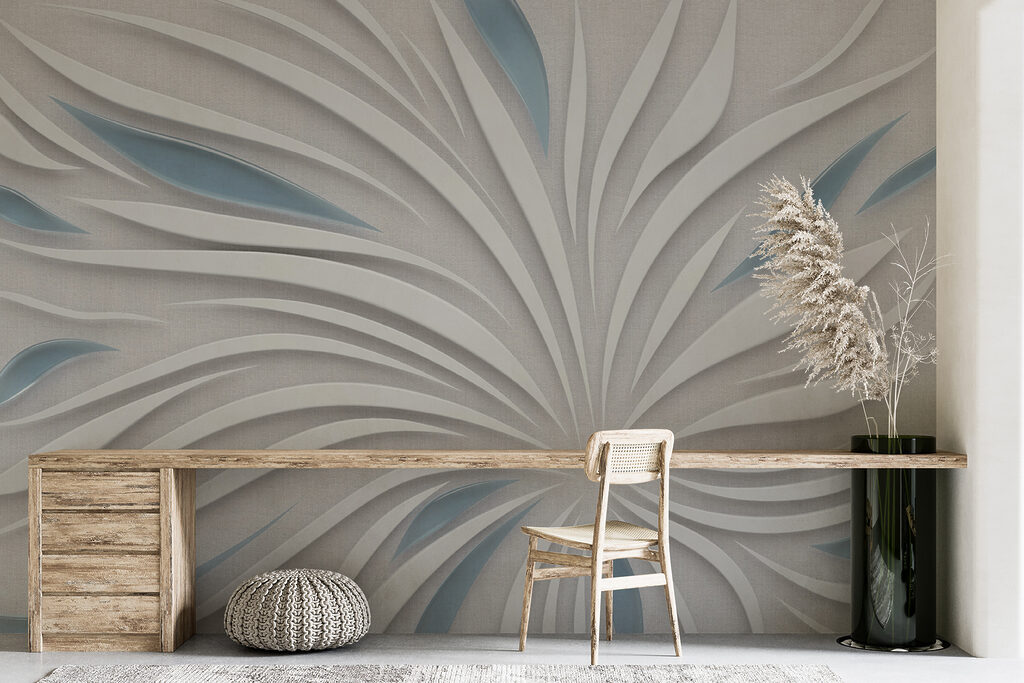 White and blue design on a grey surface White and blue design on a grey surface