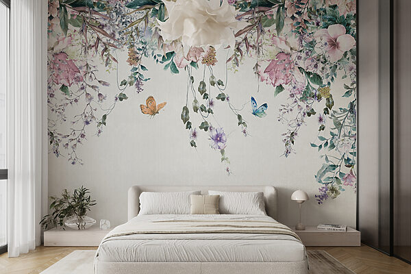 Painting of flowers and butterflies Painting of flowers and butterflies