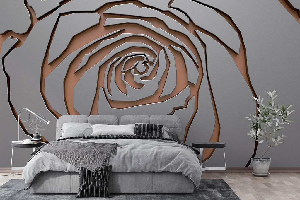 Abstract rose design in metallic texture Abstract rose design in metallic texture