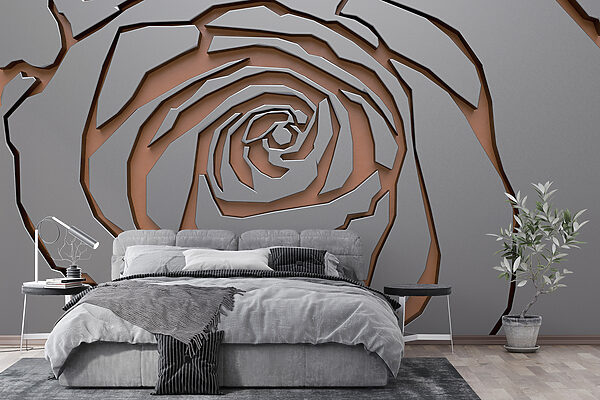 Abstract rose design in metallic texture Abstract rose design in metallic texture