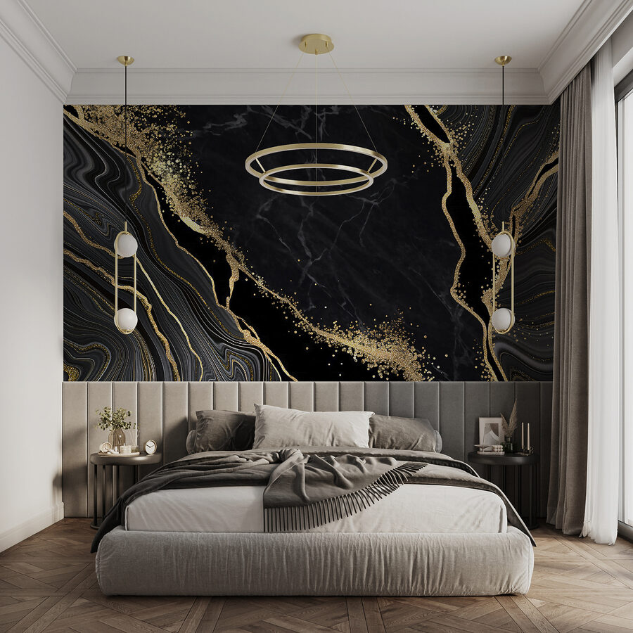 Wall murals Elegant swirls in midnight and shimmer - Image 6