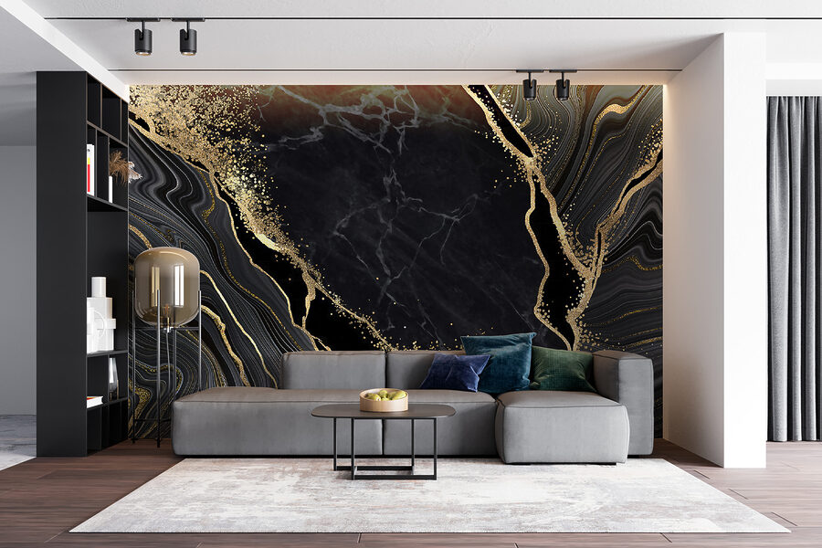 Wall murals Elegant swirls in midnight and shimmer - Image 7