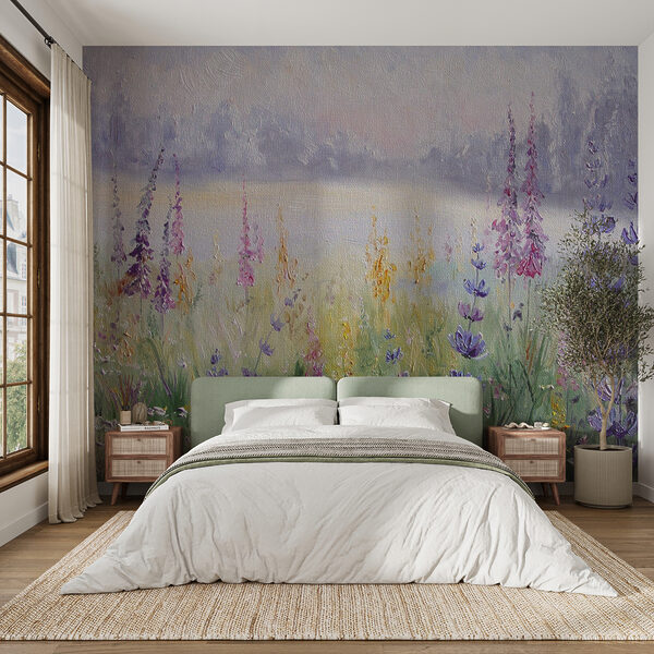 Painting of flowers in a field Painting of flowers in a field