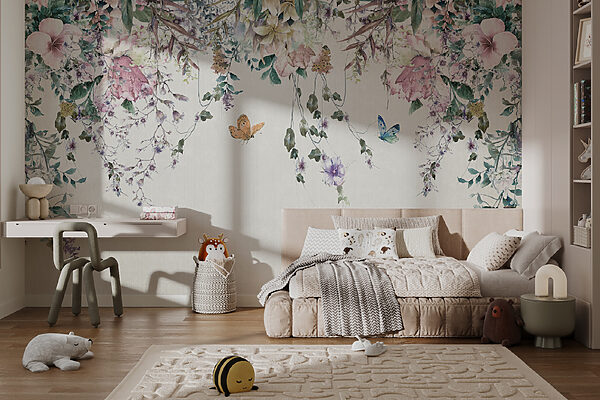 Painting of flowers and butterflies Painting of flowers and butterflies