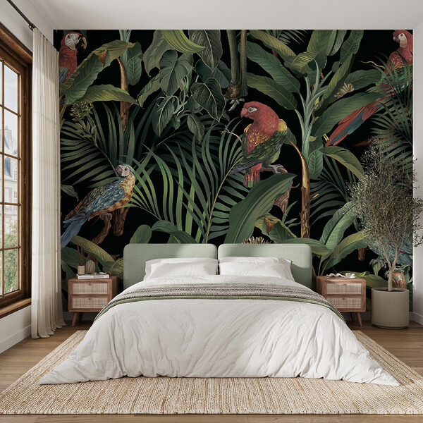 Wallpaper with birds and plants Wallpaper with birds and plants