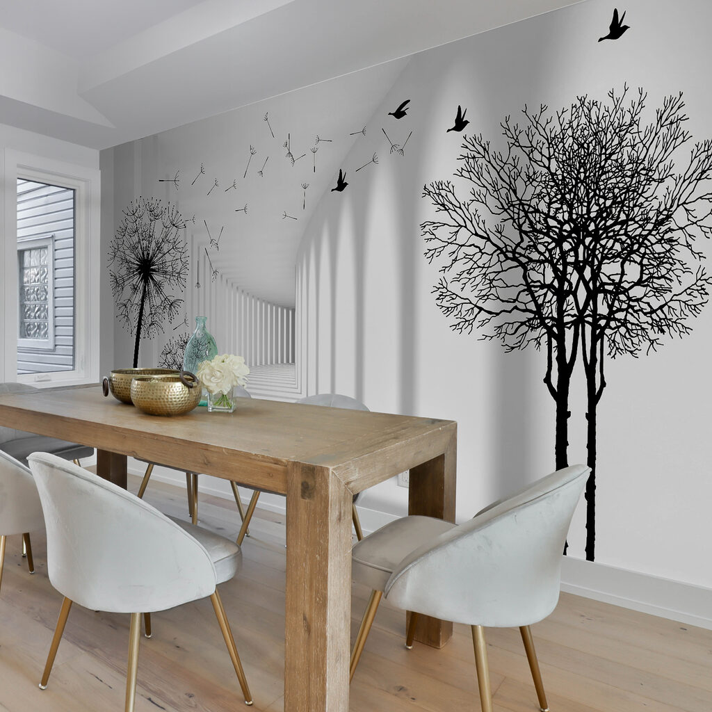 White room with trees and birds flying u37803piq5ms 1024x1024 - White room with trees and birds flying