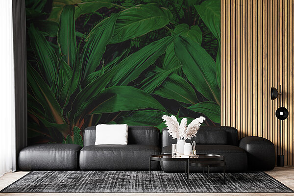Lush tropical leaves in vibrant green. Lush tropical leaves in vibrant green.