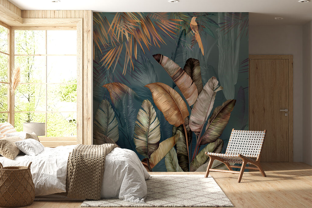 Painting of a bird and a plant Painting of a bird and a plant