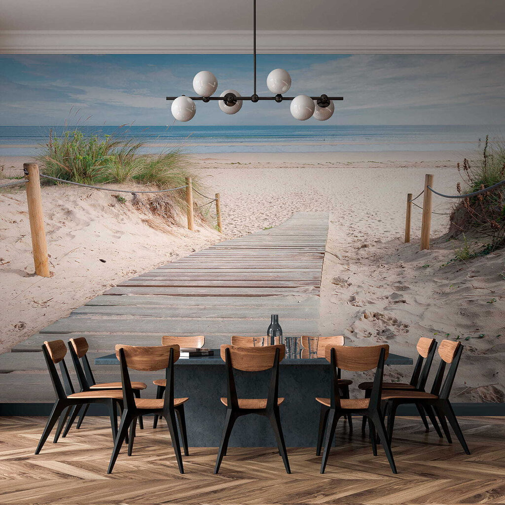 u54357pik1ms 1024x1024 - Wooden walkway leading to a beach