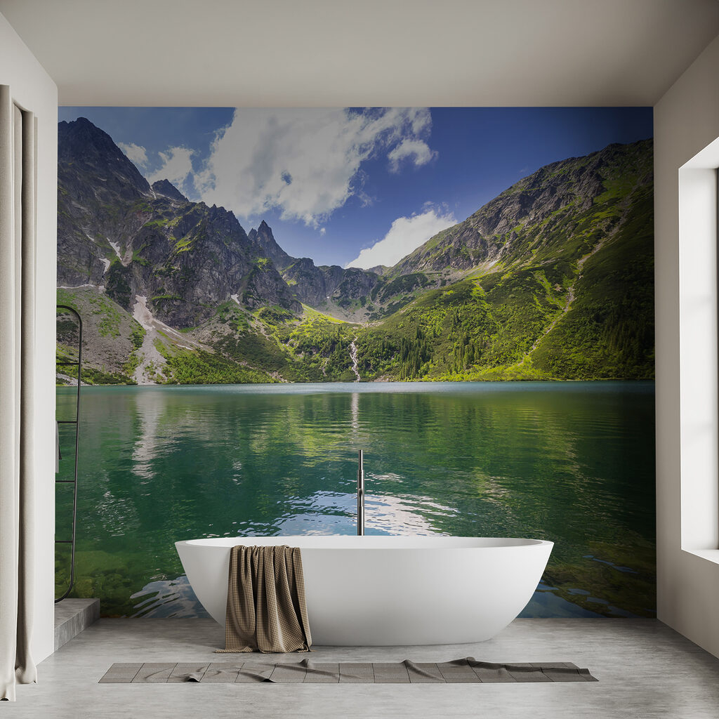 Lake surrounded by mountains