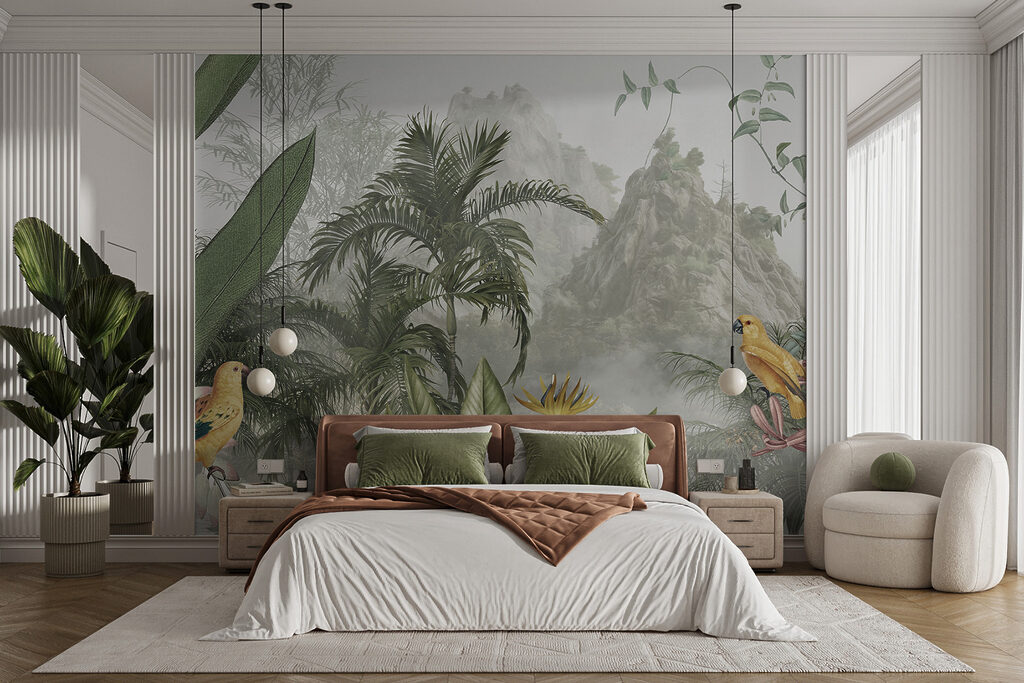 Group of plants and birds