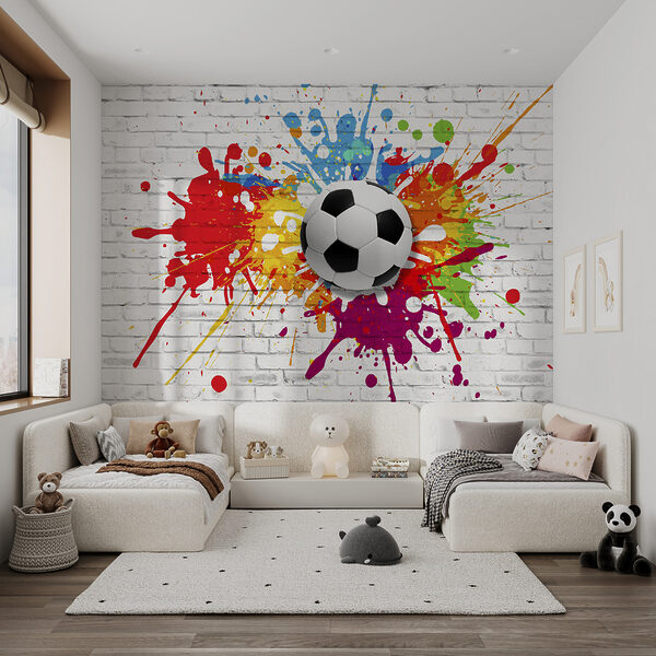 Football ball on a brick wall Football ball on a brick wall