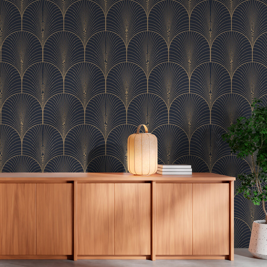 Elegant seamless midnight scallop pattern. Elegant seamless midnight scallop pattern.