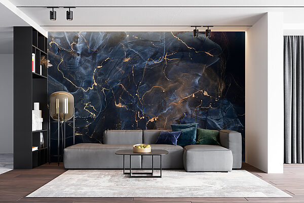 Midnight marbled with copper veins. Midnight marbled with copper veins.
