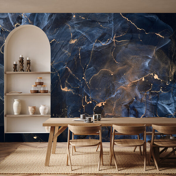 Midnight marbled with copper veins. Midnight marbled with copper veins.