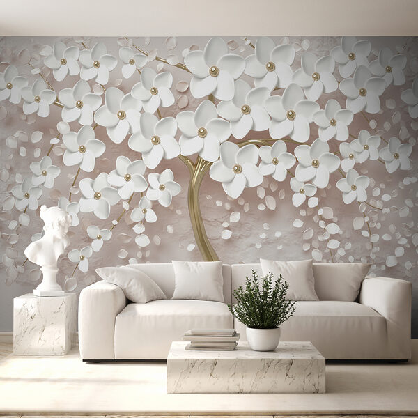 Elegant White Flowers in Elegant Vase Elegant White Flowers in Elegant Vase