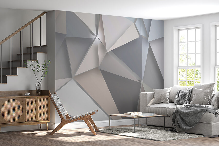 Abstract geometric shapes in soft colors.