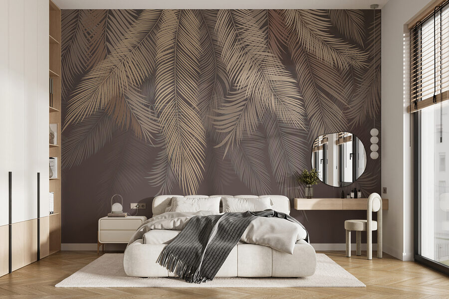 Wall murals Elegant leaves on a subtle backdrop. - Image 5