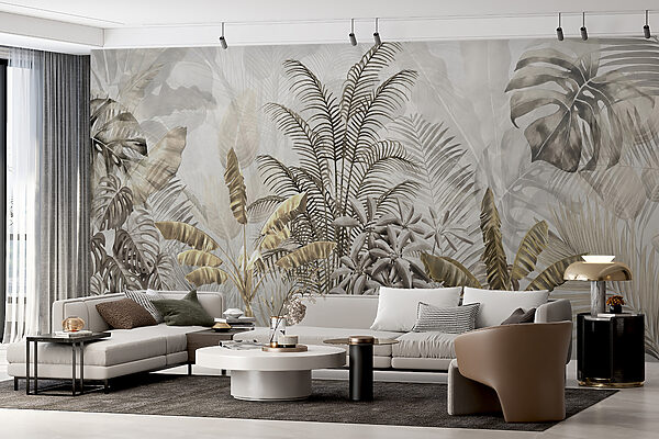 Tropical leaves in soft silhouette. Tropical leaves in soft silhouette.