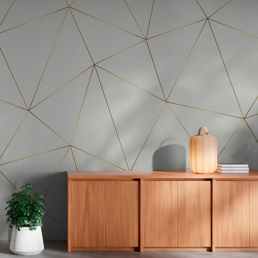 Wall murals Yellow lines forming endless triangles - Image 4