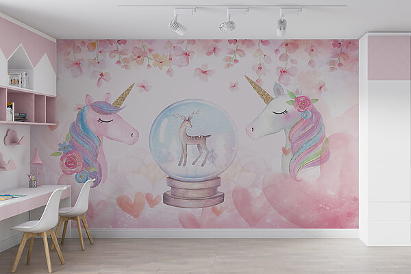 Unicorns and a snow globe Unicorns and a snow globe