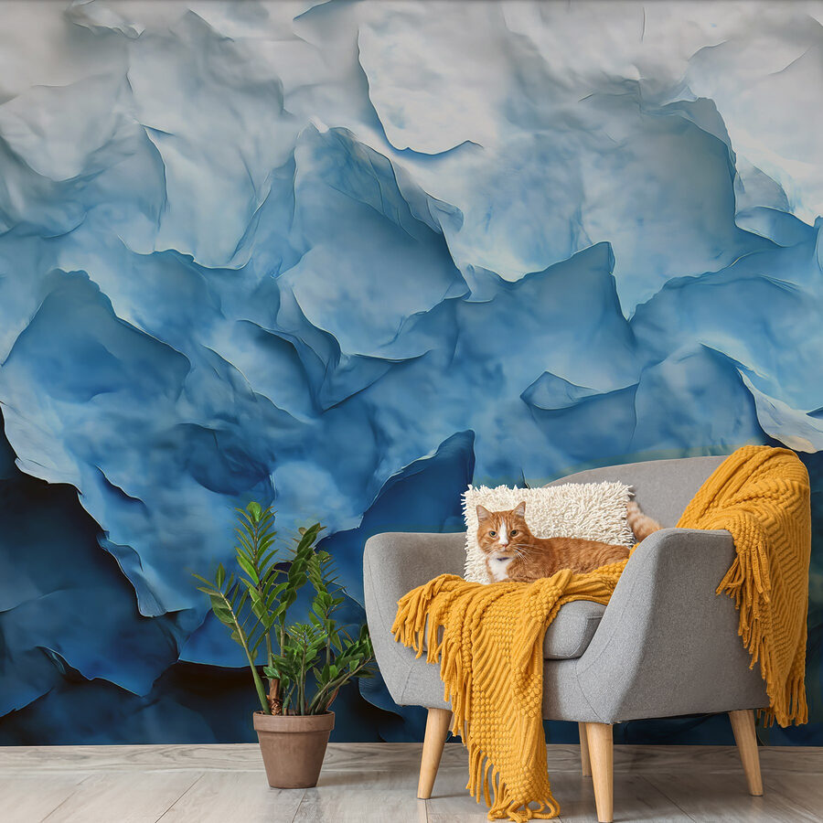 Mountains of textured icy hues.
