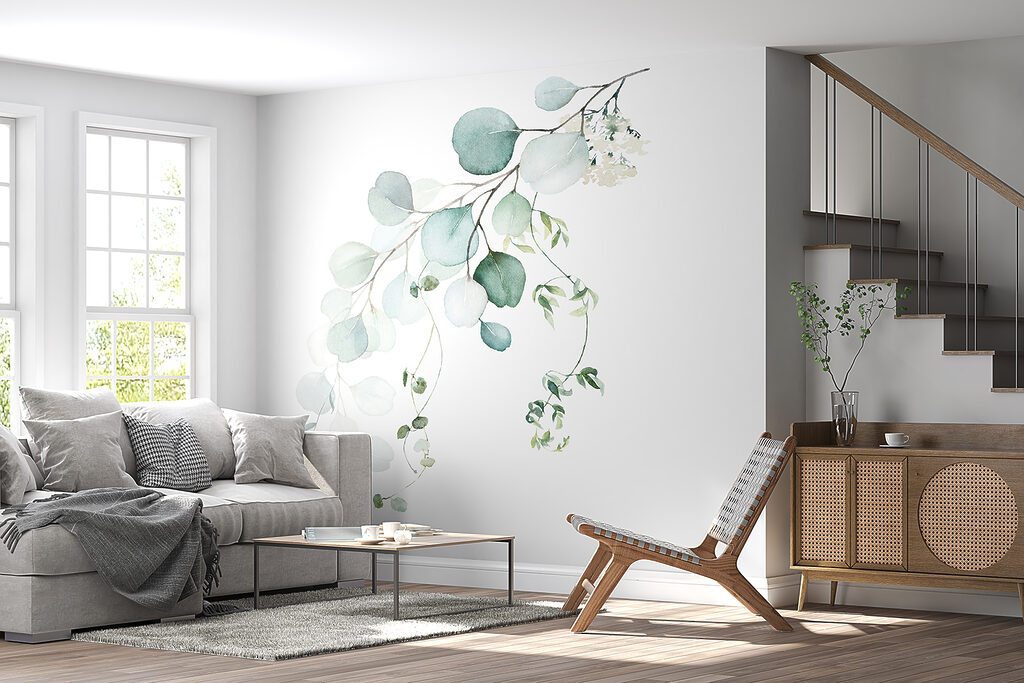 Watercolor of a branch with leaves