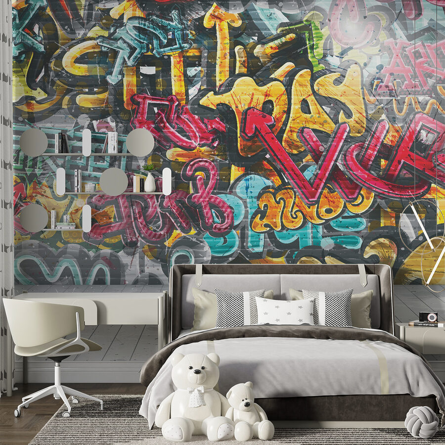 Wall murals Wall with graffiti on it - Image 7