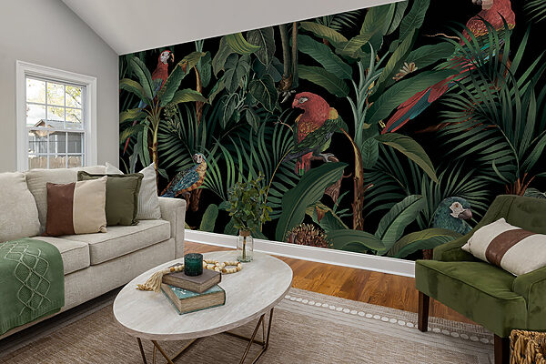 Wallpaper with birds and plants Wallpaper with birds and plants