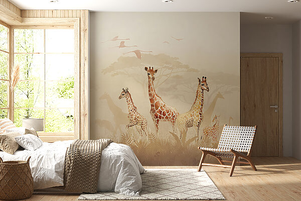 Group of giraffes in a field Group of giraffes in a field
