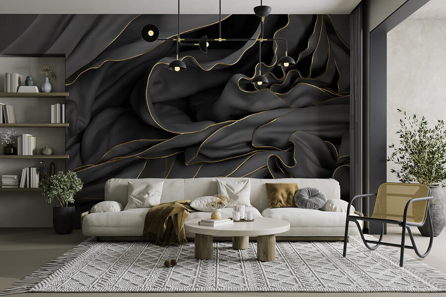 Textured fabric with elegant curves.